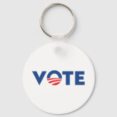 投票は赤と青のタイポグラフィ民主党員を希望 キーホルダー (正面)
