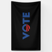 投票は赤と青のタイポグラフィ民主党員を希望 横断幕 (縦)