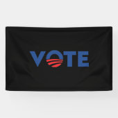 投票は赤と青のタイポグラフィ民主党員を希望 横断幕 (横)