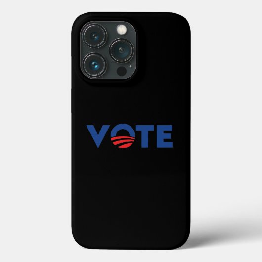 投票は赤と青のタイポグラフィ民主党員を希望 Case-Mate iPhoneケース (裏面)