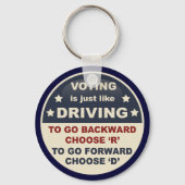 投票は運転に似ている キーホルダー (正面)