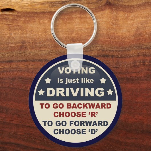 投票は運転に似ている キーホルダー (正面)