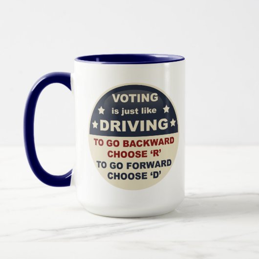 投票は運転のようちょうどです マグカップ (左)