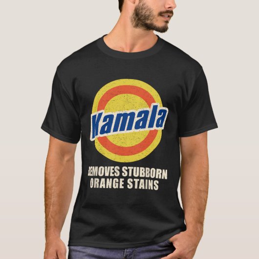 投票は頑固なオレンジの汚れハリスおもしろいボを削除 Tシャツ (正面)