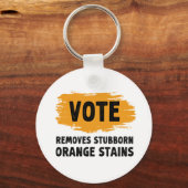 投票は頑固なオレンジの汚れ贈り物を削除 キーホルダー (正面)