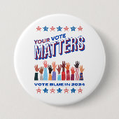 投票は2024年の選挙に重要 缶バッジ (正面)