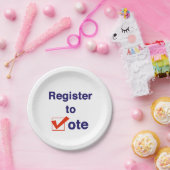 投票への登録2026 ペーパープレート (パーティー)