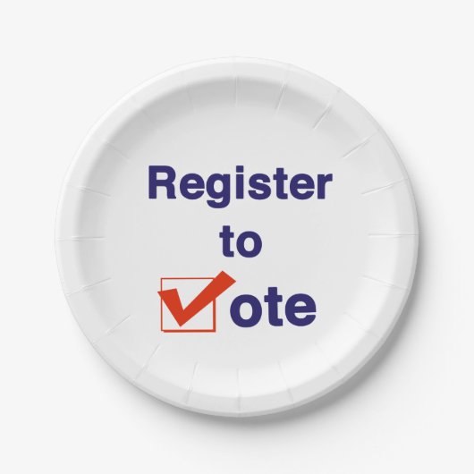投票への登録2026 ペーパープレート (正面)