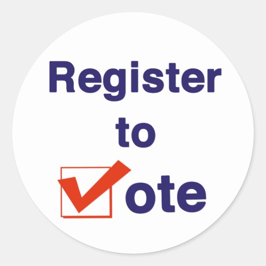 投票への登録2026 ラウンドシール (正面)