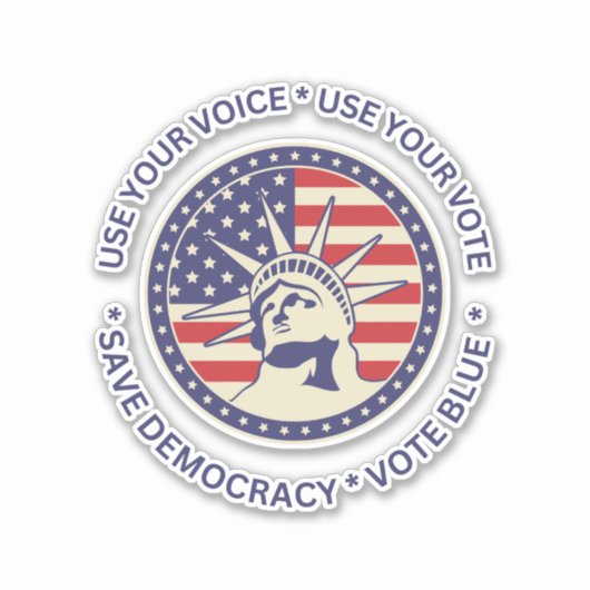 投票を使用する愛国的自由バッジカーデカール シール (正面)