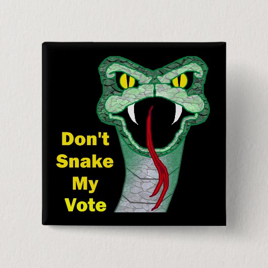 投票を妨害しない 缶バッジ (正面)