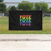 「投票を」プライド LGBT LGBTQ レインボーフラッグ 色 黒 横断幕 (インサイチュ)