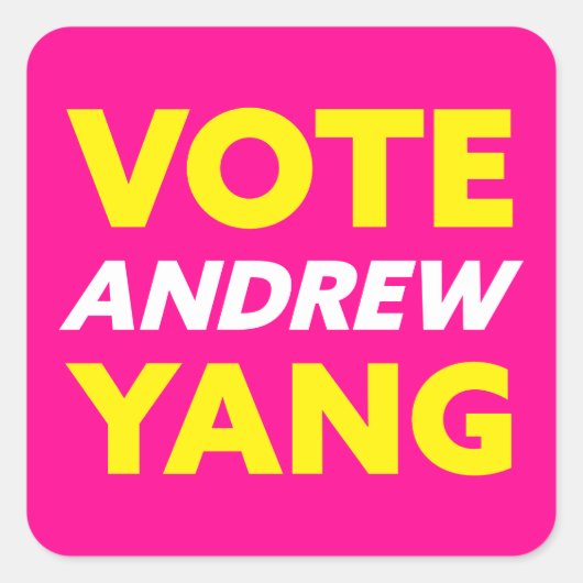 投票アンドリュー・ヤン・ニューヨーク市長マゼンダ スクエアシール (正面)