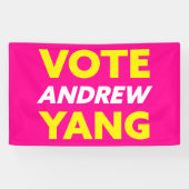 投票アンドリュー・ヤン・ニューヨーク市長マゼンダ 横断幕 (横)