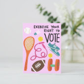 投票エクササイズあなたの選挙権ピンク ポストカード (スタンド正面)