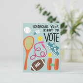 投票エクササイズ投票する権利ブルー ポストカード (スタンド正面)