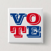 投票カスタム文字とカラーズブルーレッドホワイト 缶バッジ (正面)