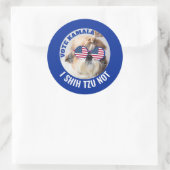 投票カマラアメリカ国旗シーズー(犬)Tzuかわいい犬ではない ラウンドシール (バッグ)