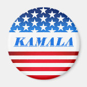 投票カマラハリスカスタム文字アメリカ国旗の民主党員 マグネット (正面)