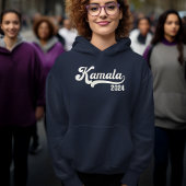 投票カマラハリス2024アイボリーホワイトバーシティフード付きスウェットシャツ パーカ