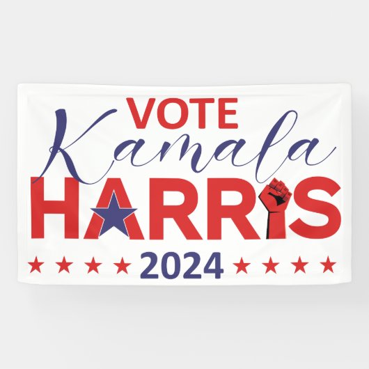 投票カマラハリス2024民主主義が投票されている 横断幕 (横)