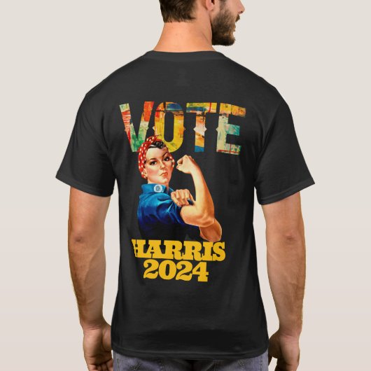 投票カマラハリス2024米国選大統領の択 Tシャツ (裏面)