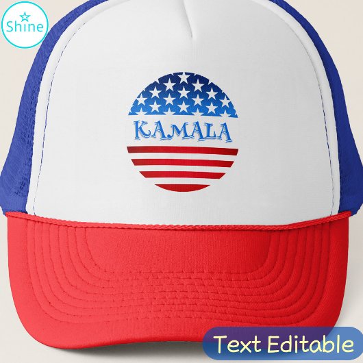 投票カマラハリスUSA国旗のタイポグラフィカスタム文字 キャップ