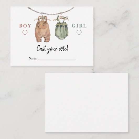 投票カードのBoho服を性別で表示 ノートカード (正面/裏面)