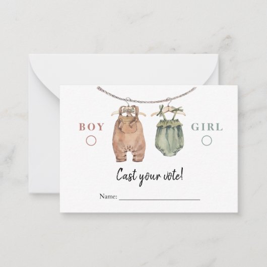 投票カードのBoho服を性別で表示 ノートカード (正面)