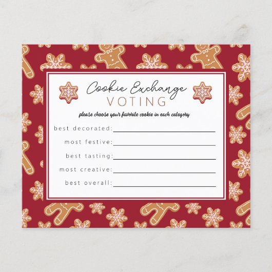 投票カード投票クリスマスクッキー交換パーティー (正面)