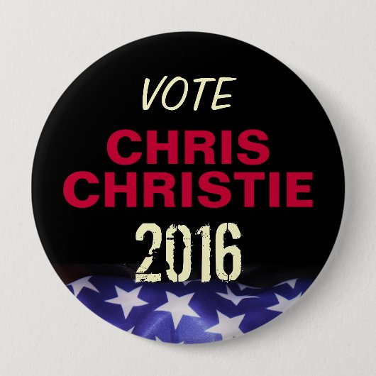 投票クリスCHRISTIE 2016のキャンペーンボタン 缶バッジ (正面)