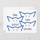 投票コングレス猫レディーキャット耳が表示される ポストカード (正面/裏面)