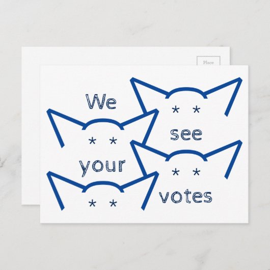 投票コングレス猫レディーキャット耳が表示される ポストカード (正面/裏面)