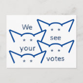 投票コングレス猫レディーキャット耳が表示される ポストカード (正面)