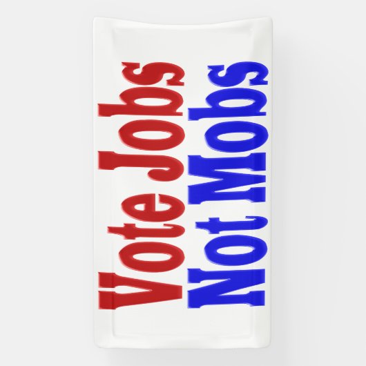 投票ジョブがMobsではない赤い青の文字 横断幕 (縦)