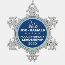 投票ジョーバイデン氏カマラハリス2024テンプレート スノーフレークピューターオーナメント