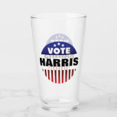 投票スターとストライプタイポグラフィ – 選挙 タンブラーグラス (正面)