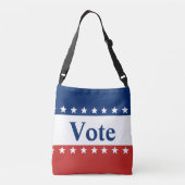 投票スターストライプズレッドホワイトとブルー愛国心 クロスボディバッグ (裏面)