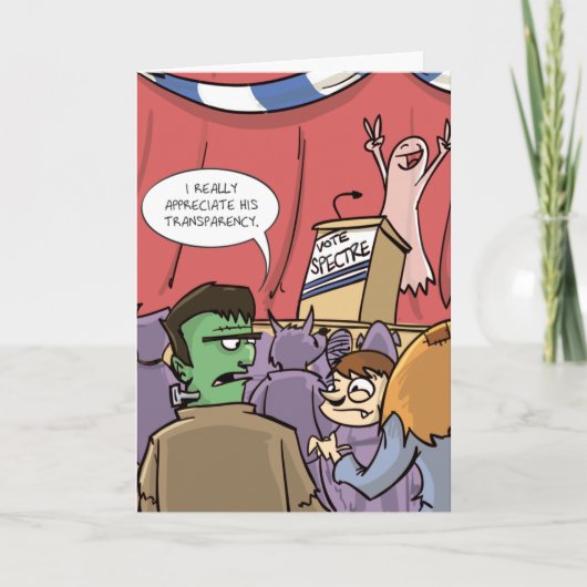 投票スペクター |政治ハロウィーン カード (正面)