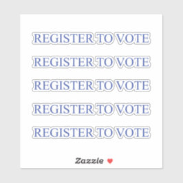 投票セリフに登録エレガントタイポグラフィ青 シール