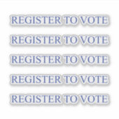 投票セリフに登録エレガントタイポグラフィ青 シール (正面)