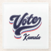 投票タイポグラフィ – 選択 ガラスコースター (正面)