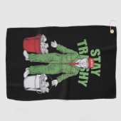 投票トランプごみ男の滞在トラシー2024選挙 ゴルフタオル (横)