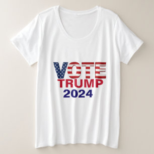 投票トランプ2024プラスサイズTシャツ プラスサイズTシャツ