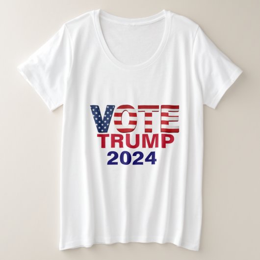 投票トランプ2024プラスサイズTシャツ プラスサイズTシャツ (デザイン正面)