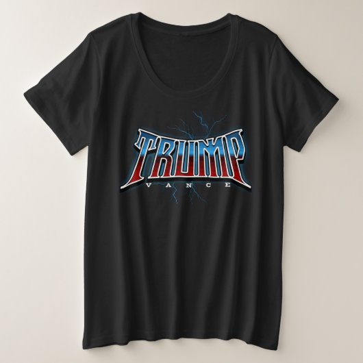 投票トランプVance電気デュオ2024米国の選挙 プラスサイズTシャツ (デザイン正面)