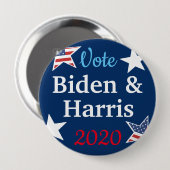 投票バイデン氏とハリスアメリカ国旗2020の選挙 缶バッジ (正面&裏面)