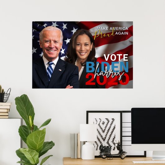 投票バイデン氏・ハリス2020選挙愛国的な写真 ポスター (ホームオフィス)