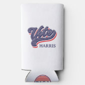 投票パーソナライズされた選挙の星とストライプ スリム缶クーラー (裏面)