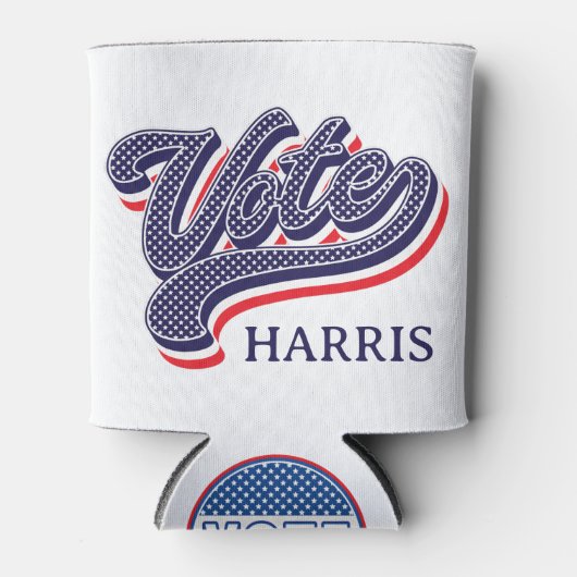 投票パーソナライズされた選挙の星とストライプ 缶クーラー (正面)